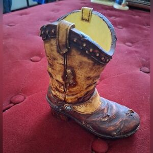 Rustic Brown Cowboy Boot Decor